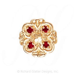 GS471 G - 14 Karat Gold Garnet Slide 